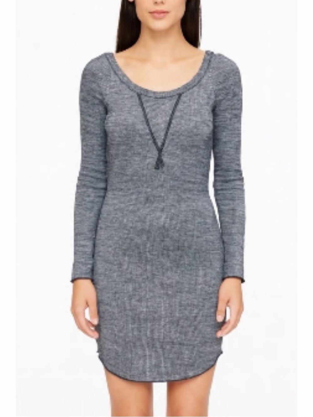 Aritzia Wilfred Long-Sleeve Wool Blend Dress Grey